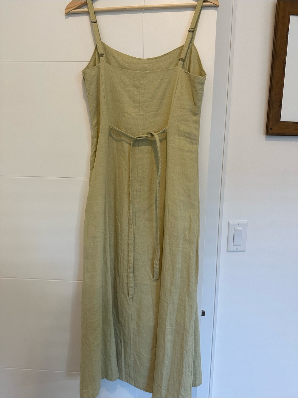 Sleeveless Linen Maxi Dress with Waist Tie - Picture 4 of 8